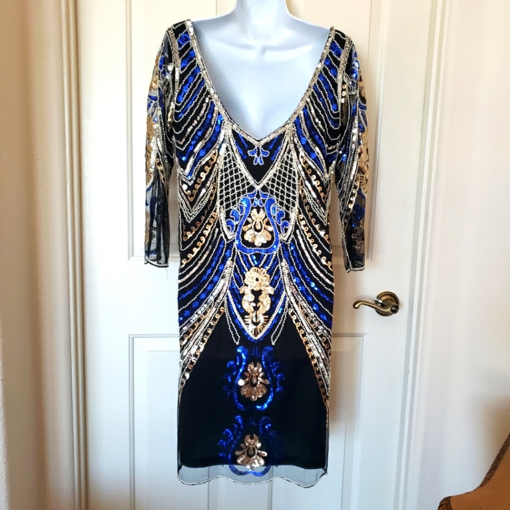 Vintage sequin evening dress EUC size L